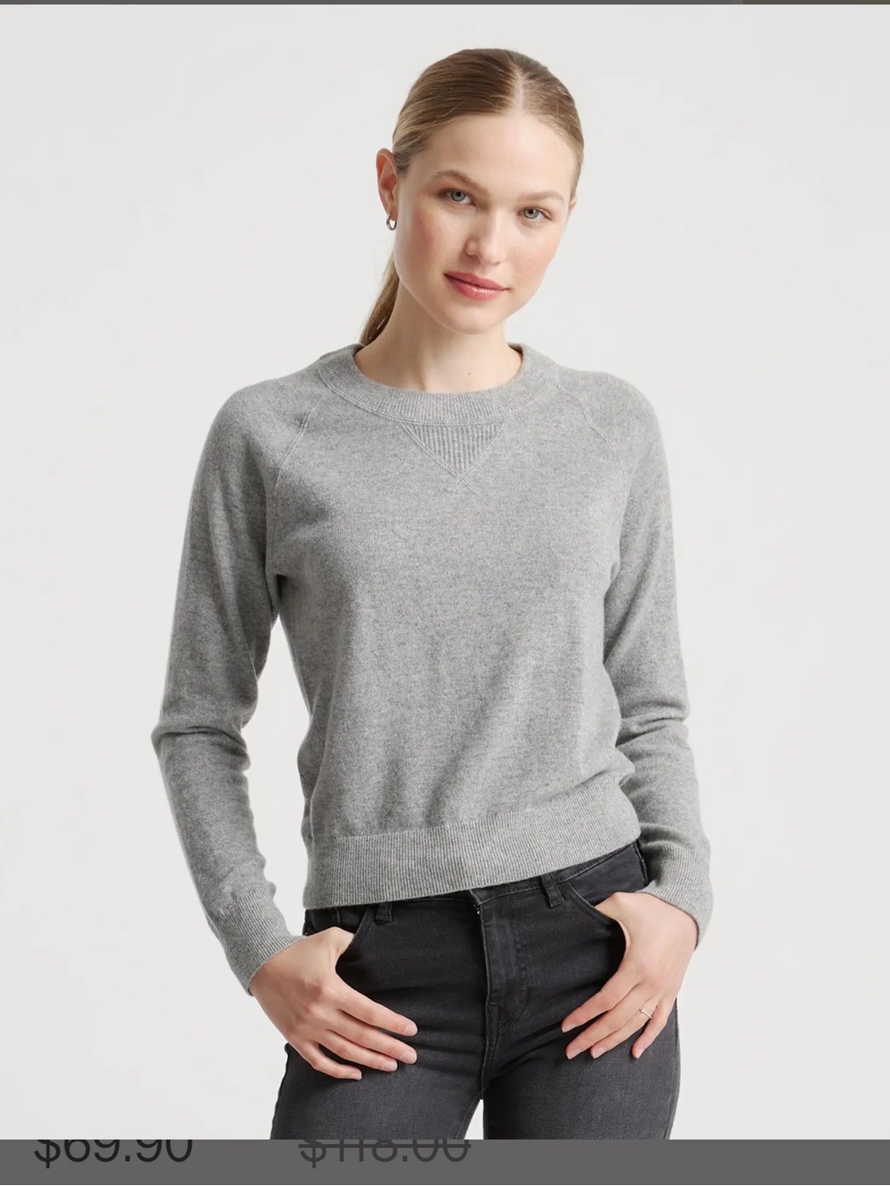 Quince Shrunken Cashmere sweatshirt L